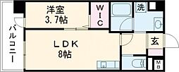 熊本県菊池市西寺の賃貸マンション 5階1LDKの間取り