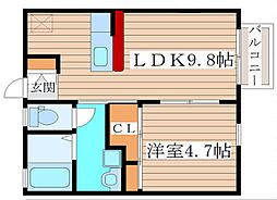 ＴＫ22 1階1LDKの間取り