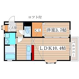 ケイリュウII 1階1LDKの間取り