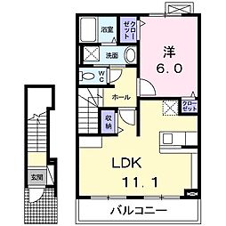 メゾンドエール1 1LDKの間取図画像