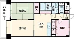 ロワイヤルユウ大牟田・荒尾 4階2SDKの間取り