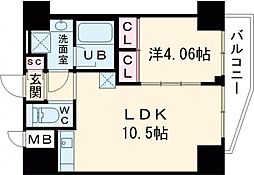 プレジオ永和EURO 11階1LDKの間取り