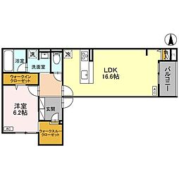 TORISIAS東宿郷 3階1LDKの間取り