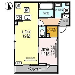 ルノアール 1階1LDKの間取り