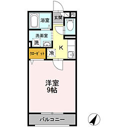 ロイヤルコートM 1Kの間取図画像