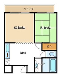 メゾン大和田 2階2LDKの間取り