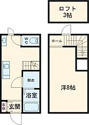 Ray Lia B棟 1DKの間取図画像