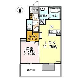 エスポワール2 1LDKの間取図画像