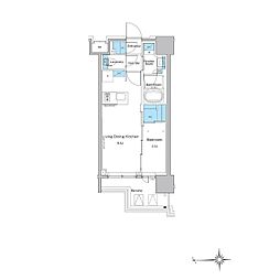 ルフォンプログレ門前仲町プレミア 1LDKの間取図画像