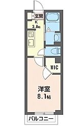 メゾンドモリス 1Kの間取図画像