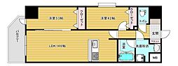 リファレンスリバービュー室見 2LDKの間取図画像