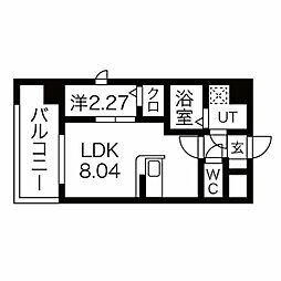 パグーロ西新南 1LDKの間取図画像