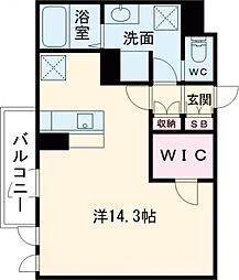 ＣＡＳＡα　外宮 1階ワンルームの間取り