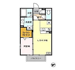 ドリーム・レセンテ　Ｂ 2階1LDKの間取り