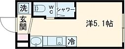 COLLINA本浦20 ワンルームの間取図画像
