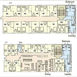 シエルハウス土樋 4階ワンルームの間取り