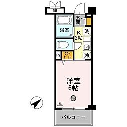 クレール加茂 ワンルームの間取図画像