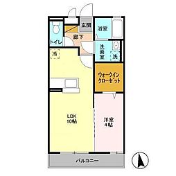 アヴェニール志津A 1LDKの間取図画像