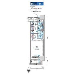 リヴシティ泉 6階1Kの間取り