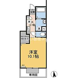 ハルモニア 1階1Kの間取り