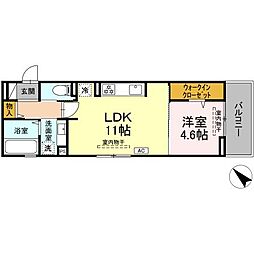 ソルティバレー 3階1LDKの間取り
