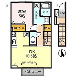 マニフィークハート 1LDKの間取図画像