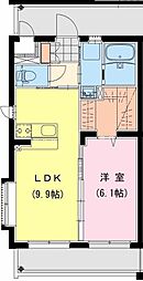 アルカディア恒久 1LDKの間取図画像