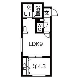 pino collina710 1階1LDKの間取り