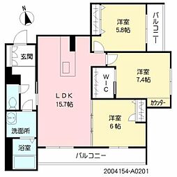 シャーメゾン出来島 3LDKの間取図画像