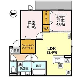D-residence東寺 1階2LDKの間取り
