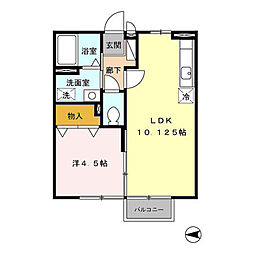 ボナール　メゾン 2階1LDKの間取り