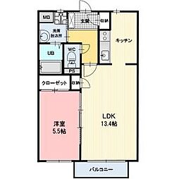 O.dolly 1階1LDKの間取り