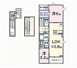 サニープレイス　古町 3階2LDKの間取り