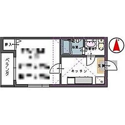 ロフトハウス長町 1階1Kの間取り