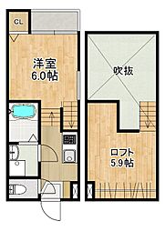 MODERN PALAZZO MATSUYAMA 2階1SKの間取り