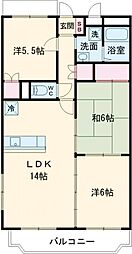 JR豊肥本線 南熊本駅 徒歩22分の賃貸マンション 3階3LDKの間取り