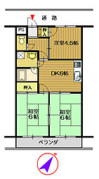 JR山陽本線 糸崎駅 徒歩10分の賃貸マンション 1階3DKの間取り
