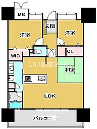エイルマンション城址公園東 13階2SLDKの間取り