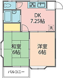メゾン北公園 1階2DKの間取り