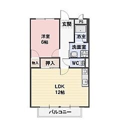 サープラスよこせき 1LDKの間取図画像