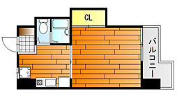 ヴィラ丸本 3階1DKの間取り
