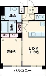 プレサンス新神戸駅前 10階1LDKの間取り