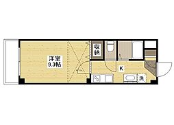 コウゴ・リヨービル 3階1Kの間取り