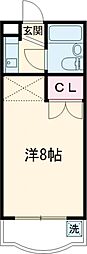 アーバンハイム 3階ワンルームの間取り