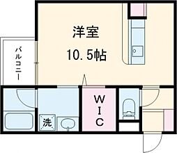 JR豊肥本線 原水駅 徒歩18分の賃貸アパート 1階ワンルームの間取り