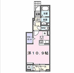 ソルフェジオ東津田 ワンルームの間取図画像