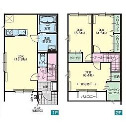 クレスト・ヒル 1階3LDKの間取り