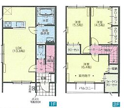 クレスト・ヒル 1階3LDKの間取り