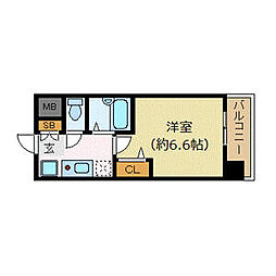 プレサンス京都駅前2 1Kの間取図画像