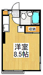 ジュネスホープ 2階ワンルームの間取り
